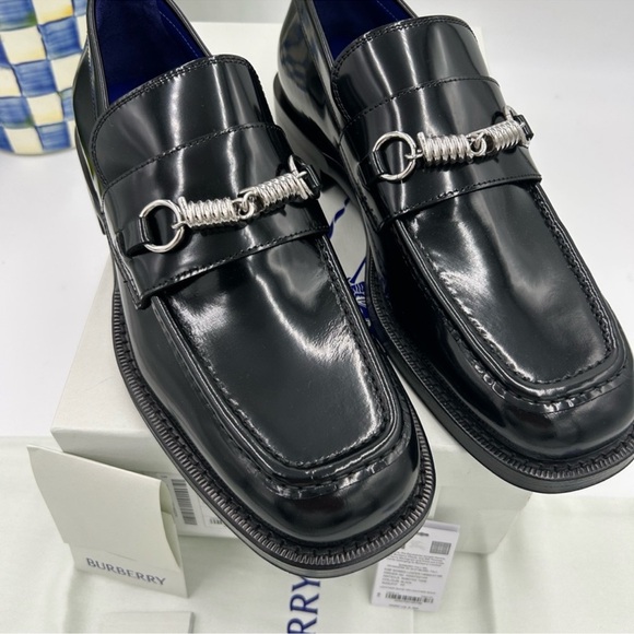 Men’s Burberry barbed leather loafer size 43 made in Italy - Picture 3 of 16